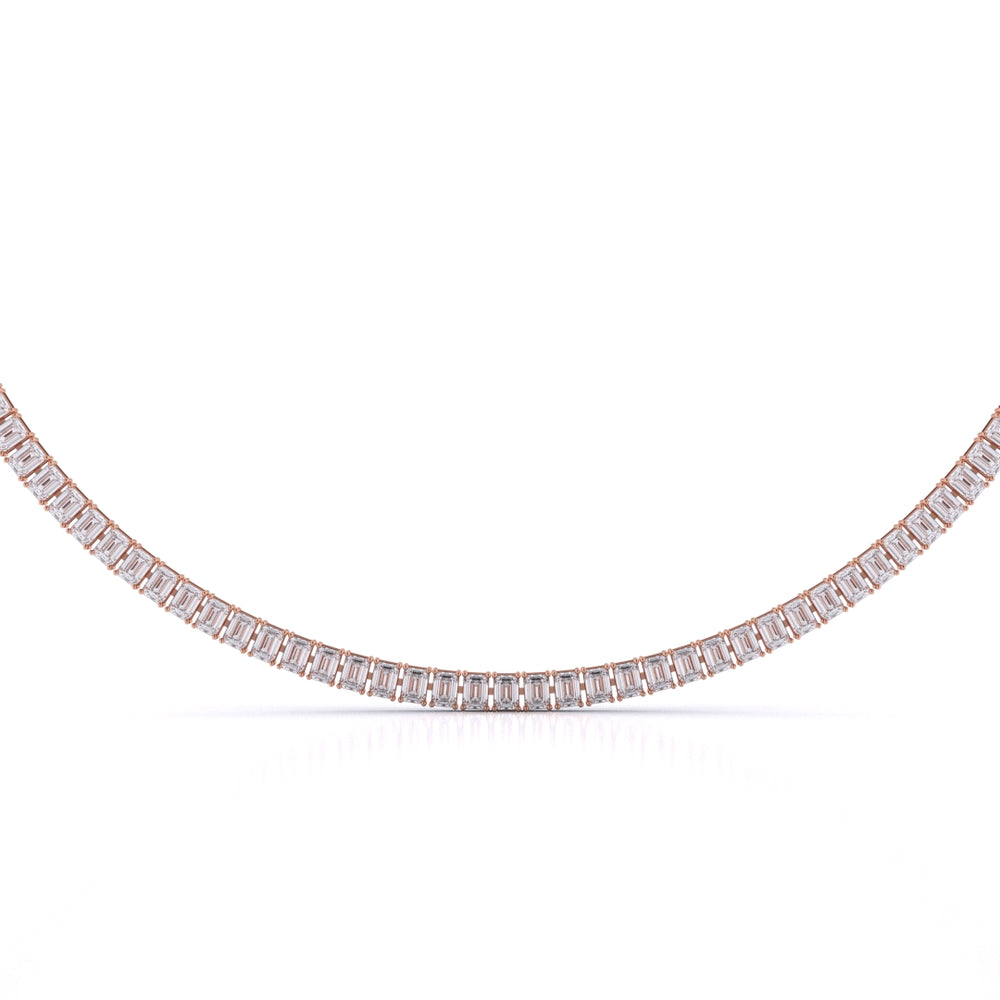 Emerald Cut Straight Line Necklace