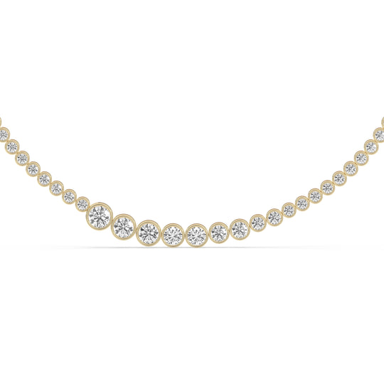 Graduating Bezel Set Round Tennis Necklace