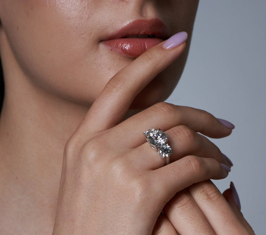3 Stone Round Ring